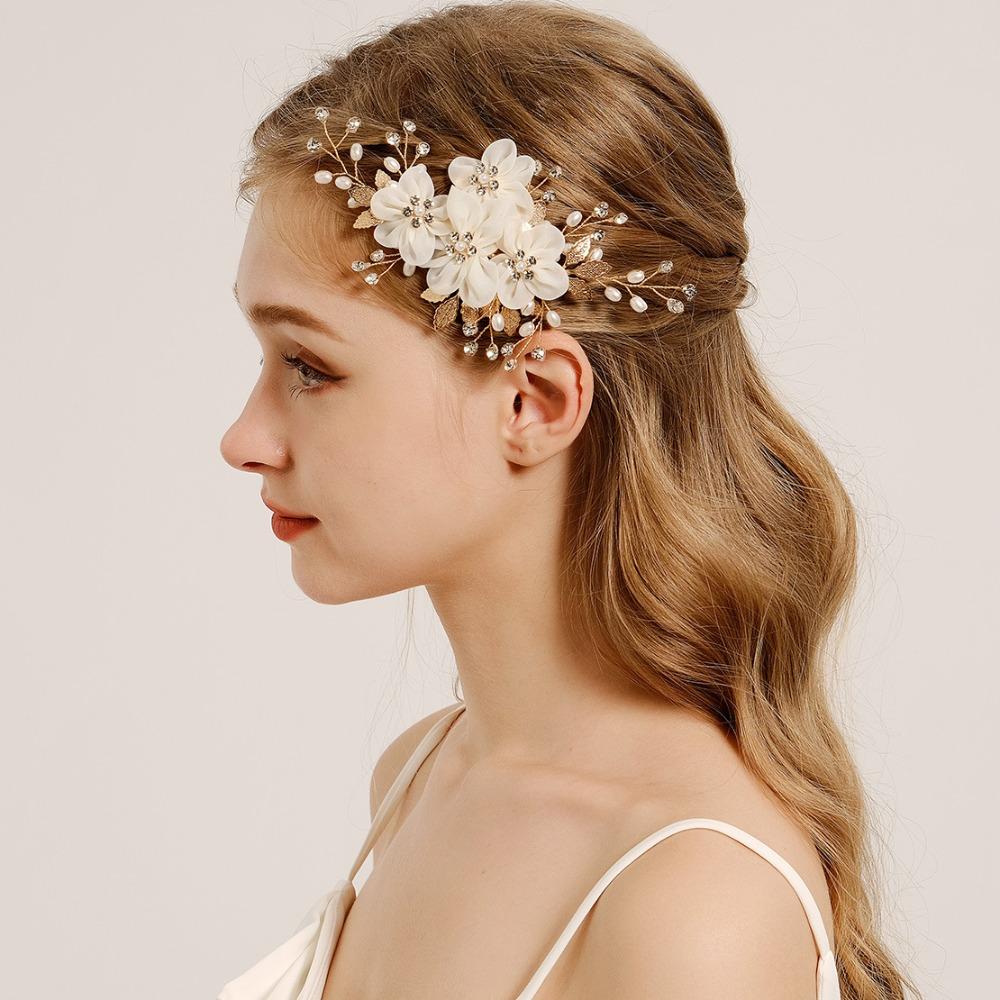French Style Bridal Hair Clip Silk Flower Wedding Headdress Korean Bride Hairpin  Bride Accessories
