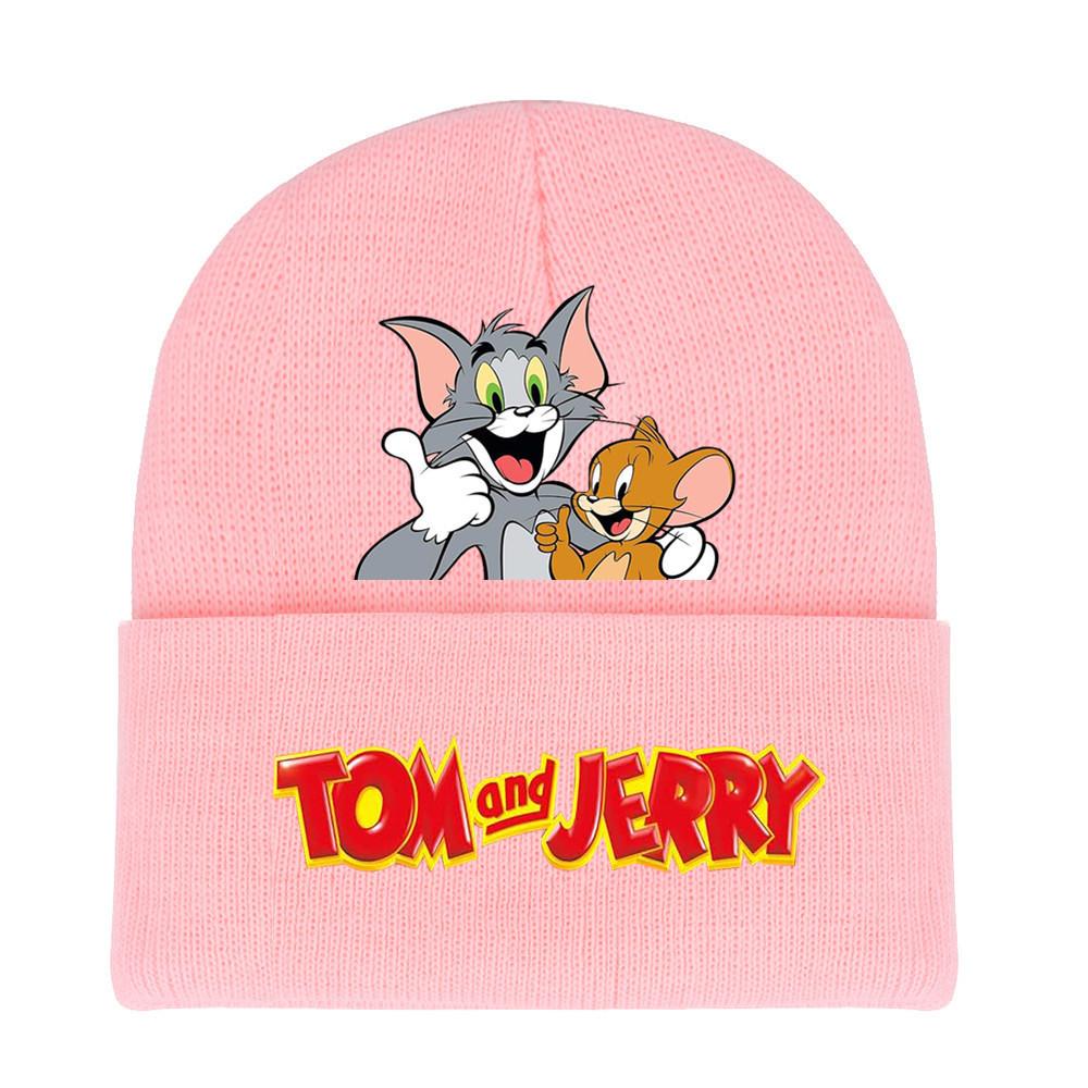 Jerry And Tom Cartoon Print Knitted Hat Hip Hop Cap Outdoor Fashion Gift Unisex