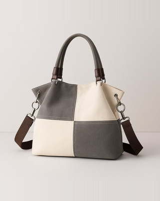 Ležérní dámská plátěná taška Crossbody taška Módní patchwork barevně kontrastní taška přes rameno pro ženy