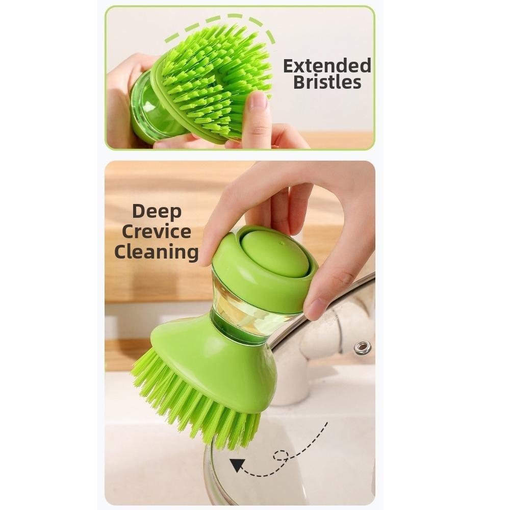 Round Bristle Head Dish Brush Ergonomic Grip Dishwashing Brush Kitchen Cleaning Brush  Kitchen Sink