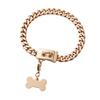 Fashion Chain Dog Collar With Bone Tag Design Suitable For Pet Daily Decoration