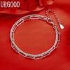 925 Sterling Silver Charm Bracelet Fashion Gift Jewelry