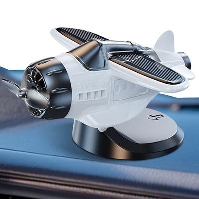 Solar Powered Aircraft Model Plastic Airplane Decoration Motion Activated Rotating Airplane Ornament for Car Dashboard