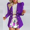 Women's 2-Piece Fashionable Plaid Stripe Printed Casual Suit Temperament Fashionable Casual Suit