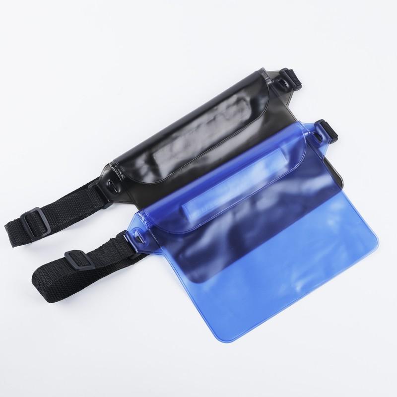PVC Waterproof Phone Pouch Swimming Beach Rafting Outdoor Sports - Frosted Transparent Triple-Layer Waist Pack