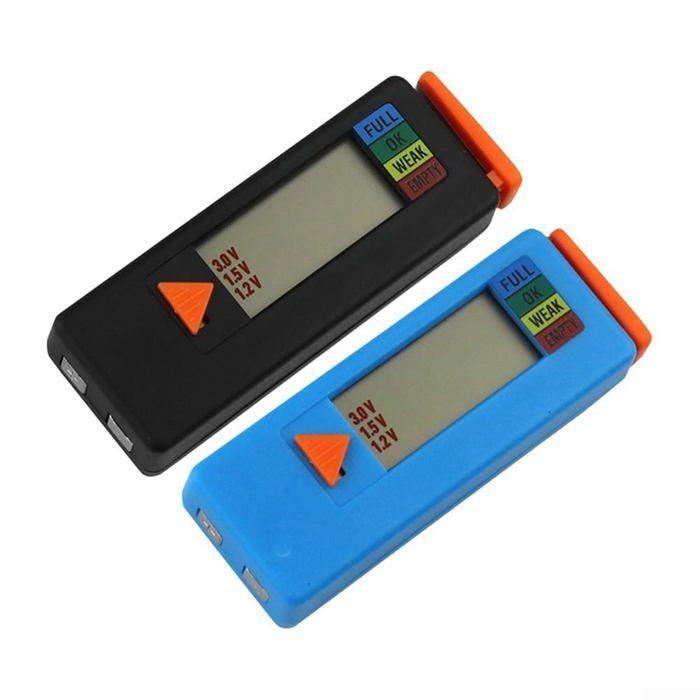 Testeur de batterie numérique - AIMOONSA - Format de poche - Gamme 1,5–9 V - Écran LCD - Noir