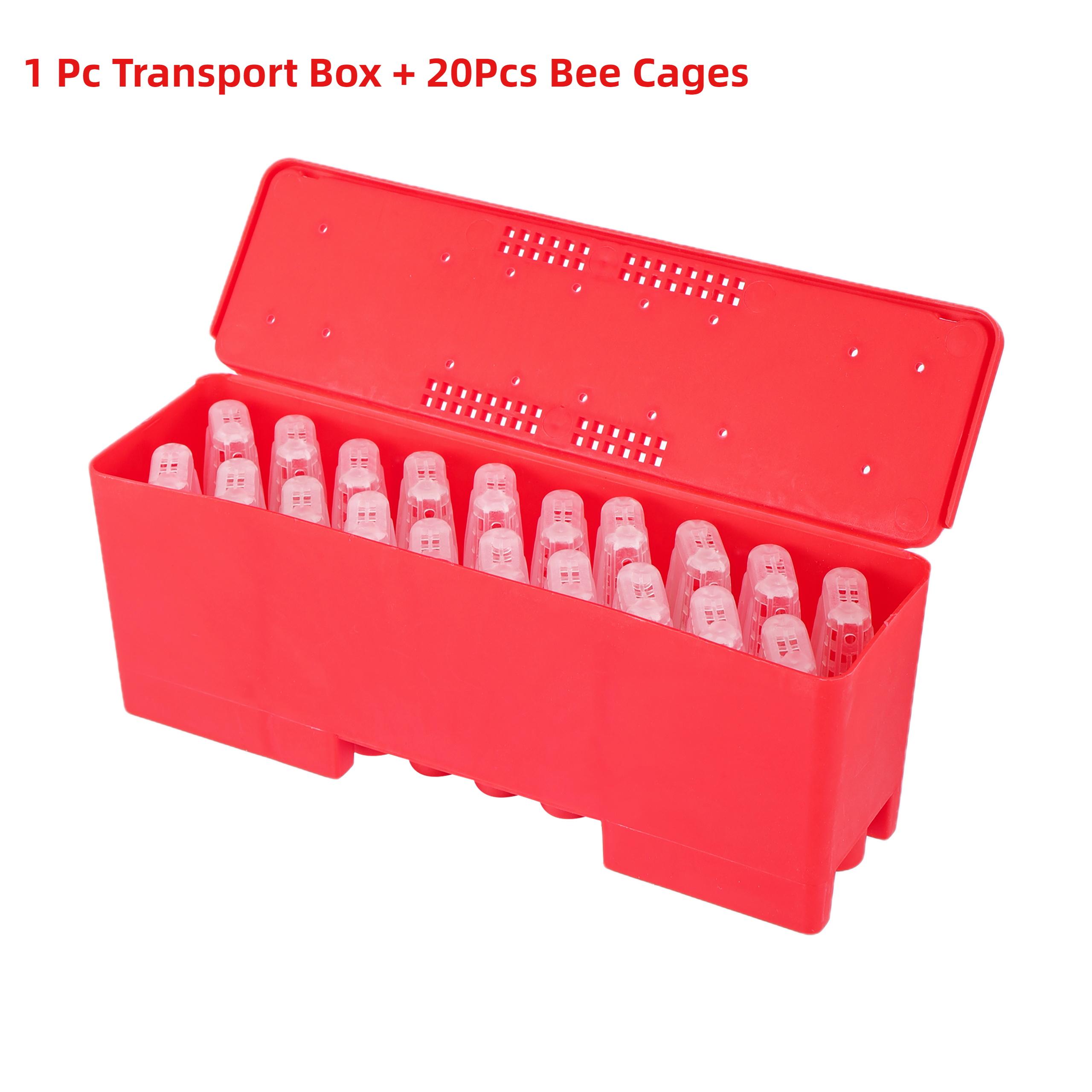 

Beekeeping Transportation Cage New style Bee Cage Transparent Red Plastic King Cage Queen Rearing Prisoner King Cage Escape Box
