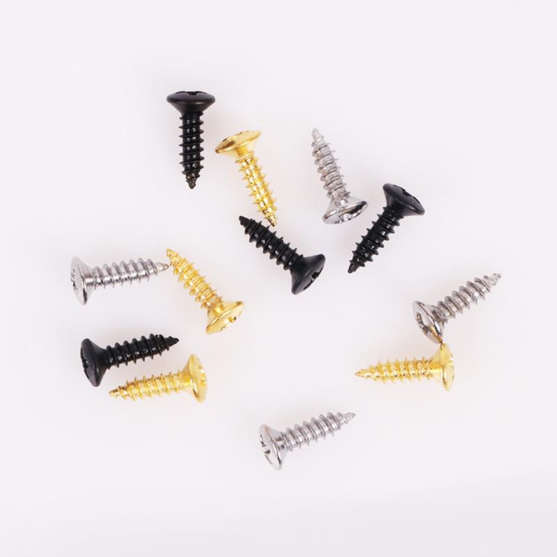 50PCS/Set 3*12mm Size Guitar Protective Plate Screw Gold Silver Black Available Cavity Cover Screw Guitar Guitarra Accessory ZYF
