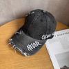Unisex Letter Embroidery Waterwashed Denim Baseball Cap Peaked Cap For Daily Use