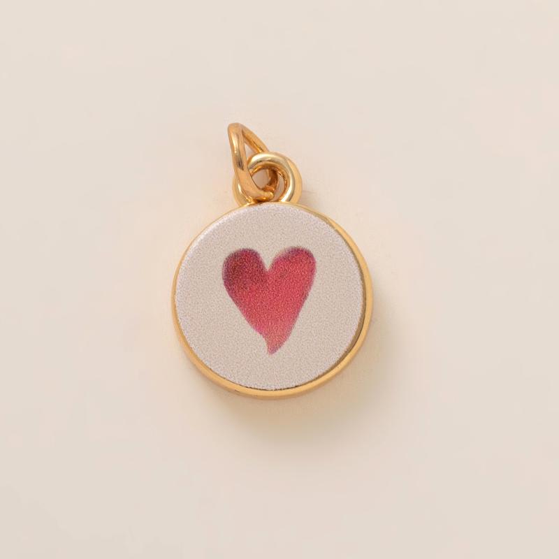 Simple And Versatile Color Blocking Butterfly Love Flower Diy Pendant Accessories Gold-Plated Color Preservation