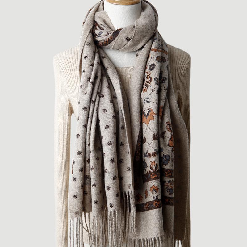 

Reversible Cashmere Scarf/Shawl for Women: Thick, Warm, Multi-purpose for Autumn & Winter