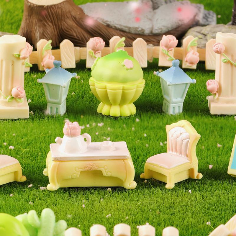 Niedliche Cartoon Garten Harz Miniatur Figur Ornament Kreative Mikro-Landschaft Dekoration DIY Heimdekorationszubehör Geschenke