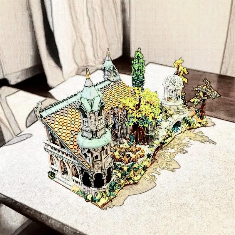 New 6167pcs Circular Movie Series Street Scene Model Compatible With Home Decor Style For Adult's Christmas Birthday Gifts
