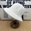 French retro pearl bow straw bucket hat women's summer big brim sunscreen hat sunshade straw hat temperament sun hat