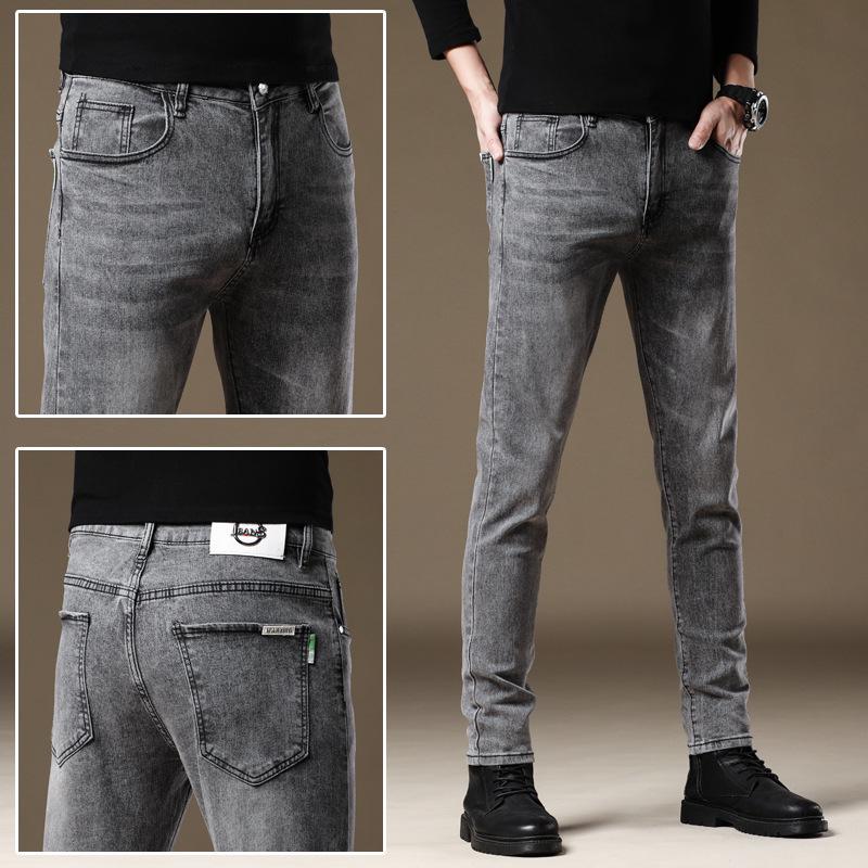 

«Мужские облегающие эластичные джинсы 2024 года: «Модный корейский стиль для весны и осени» Size 34 (160 jin)