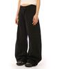 BOUNDARY Antique Bio-Washed Curved Cut Pants [Black]