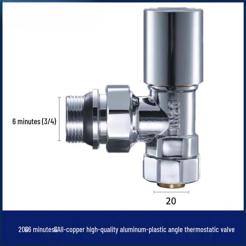 Pinshang Premium 20*6 All-Copper Thermostatic Valve with Polished Chrome-Plated Finish