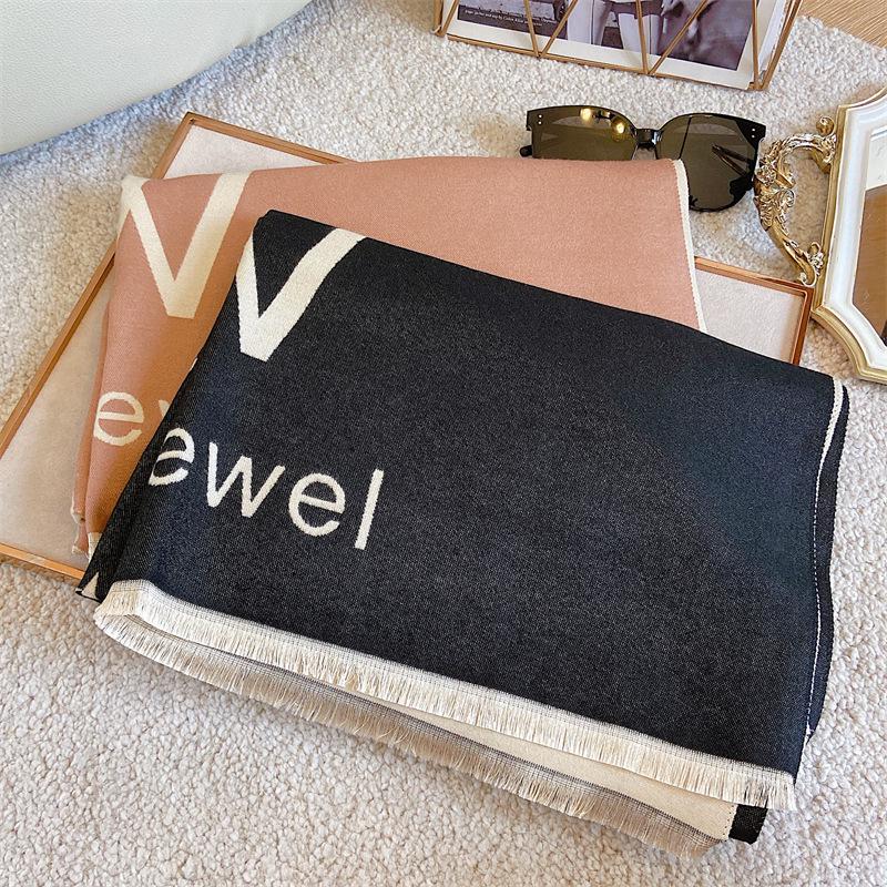 Women's Cashmere Blend Double-Sided Scarf - Autumn/Winter Warm Shawl, Versatile High-End Fashion