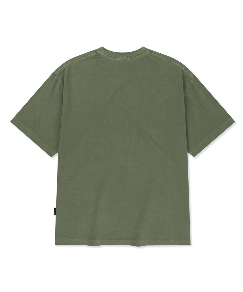 BROWNBREATH Pigment Surfing Tag Tee - Khaki