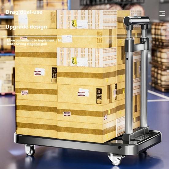 Folding Hand Truck with Wheels 110lbs Load-capacity Rustproof Corrosion Resistant Collapsible Trolly Portable Dolly