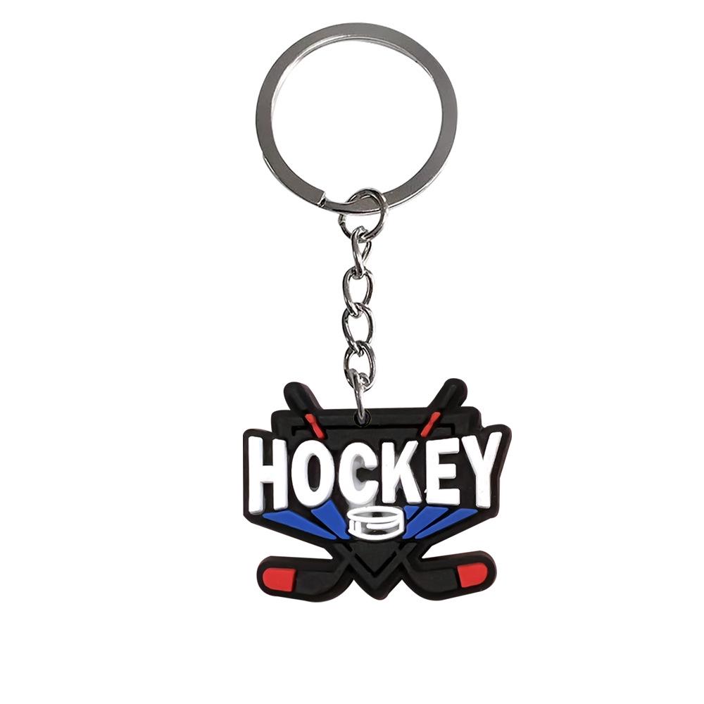 Hockey Backpack Charms: PVC Keychain Pendants, Soft Rubber DIY Ornaments, Small Gift Keychains