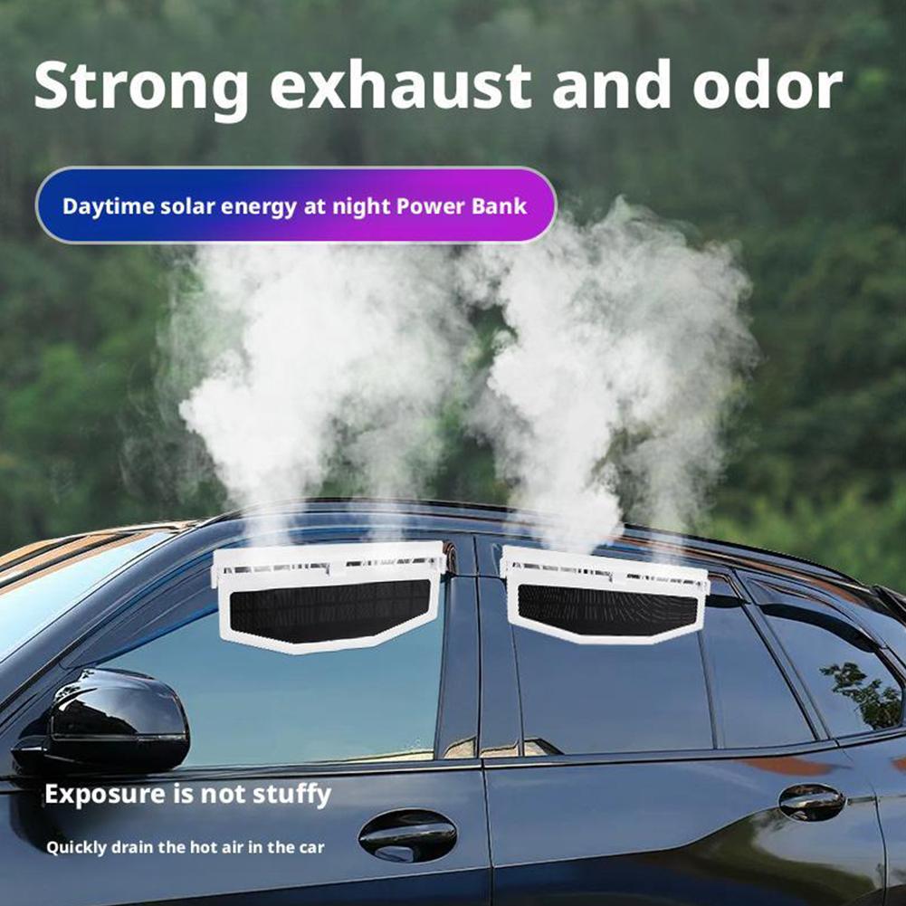 Car Solar Powered Charging Exhaust Fan USB Charging Window Ventilator Air Circulation Cooler Car Inside Summer