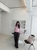 Korean Style 2026 Spring/Autumn Lace Trim Sheer Long Sleeve Women's Top