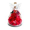 Preserved Rose Forever Flower in Glass Angel Figurines, Flowers for Delivery, Gifts for Mom Birthday Gifts for Women Mom Grandma Wife Friends