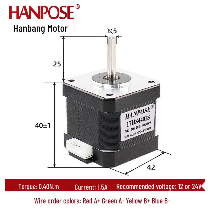 Stepper Motor NEMA17: Optional Body Height (28/34/40/48/60 Mm), Two-Phase, Four-Wire, 12V