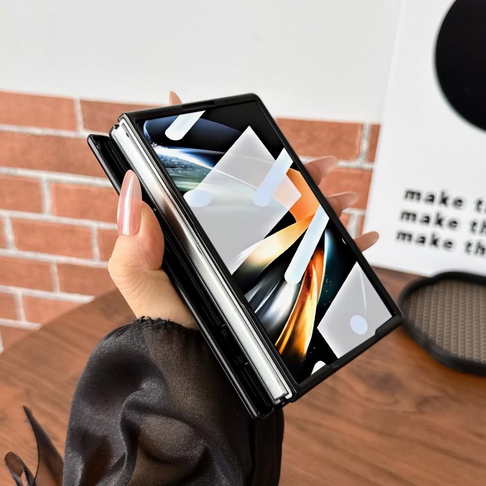 For Samsung Galaxy Z Fold 8 Wide Fashion Leather Phone Case Front Protection Film Hinge MagSafe Magnetic Hard Shell Back Cover
