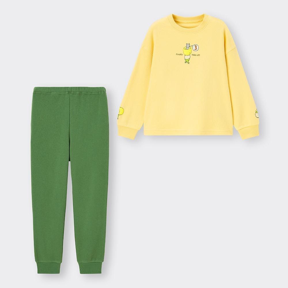 

GU KIDS Unisex Soft Sweat Lounge Set Long Sleeves Long Pants Yoshitake Shinsuke No More 2