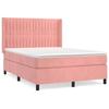 Maison Exclusive - Sommier à lattes de lit avec matelas Rose 140x190 cm Velours