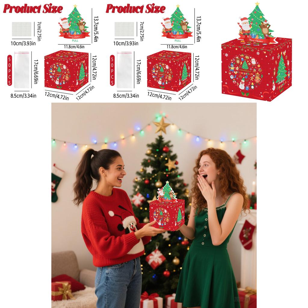 Christmas Tree Themed Coin Box With Paper Material For Party Decor And Gift Exchange
