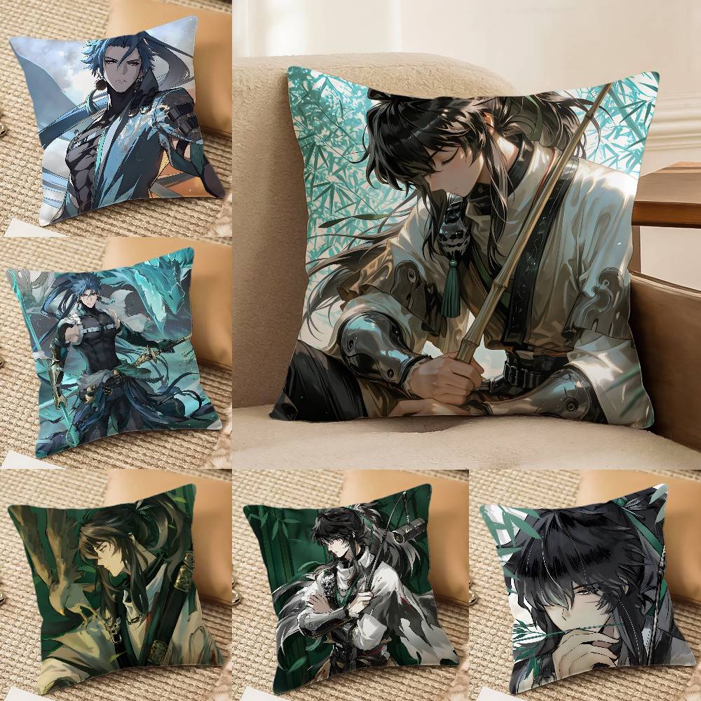 Cool Qiuyuan W-Wuthering Waves-MT Pillow Case Printing Pillowcase Living Room Sofa Cushion Cover Bedroom Room Decor