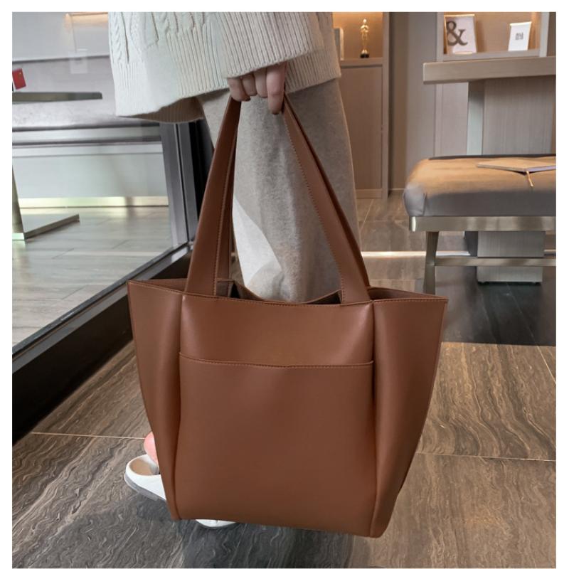 Luxuriöse Tragetaschen mit großem Fassungsvermögen, hochwertige Pendler-Umhängetaschen, schlichte PU-Leder-Damenhandtaschen, Henkeltaschen, Bucket Bags