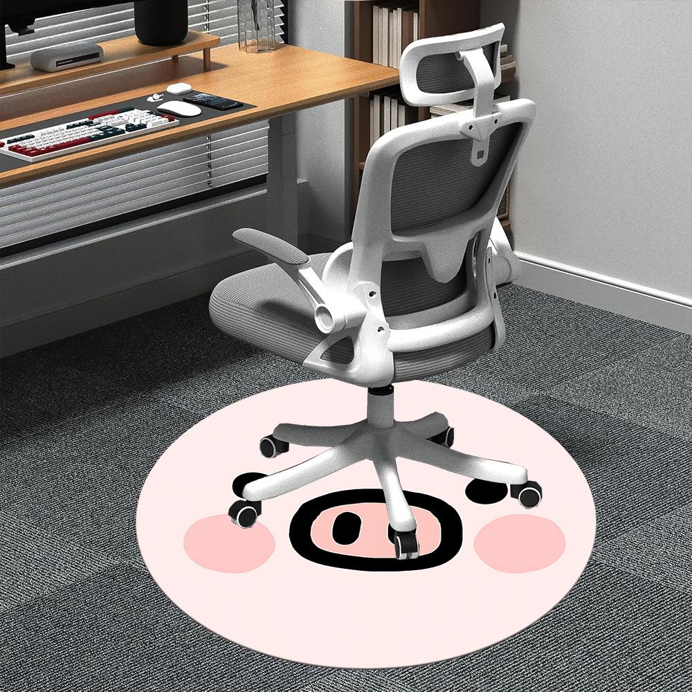 

1PC Piggy Face Office Round Area Rug, Indoor Mat Suitable ForOffice, Under Office Chairs Bedroom Living Room Home Decor, Room Deco, f011 80cm