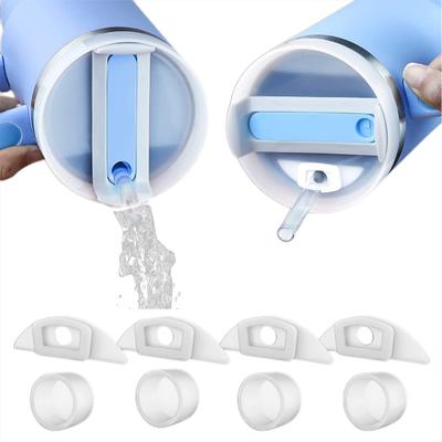 8 Stück Überlaufstopper aus lebensmittelechtem BPA-freiem Silikon, universell wiederverwendbar, Mini-Tumbler mit Griff, Strohhalm, Leckstopper, Becherzubehör