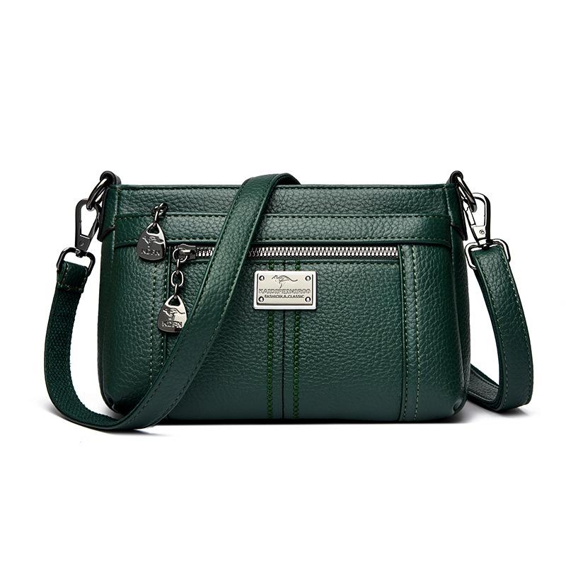 

Soft Leather Versatile Middle-aged Mom Bag Large-capacity Single-shoulder Crossbody Bag зелений