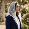 Soft Lace Headscarf Polka Dot Bridal Face Covering Sophisticated Triangular Scarf  Religious Events