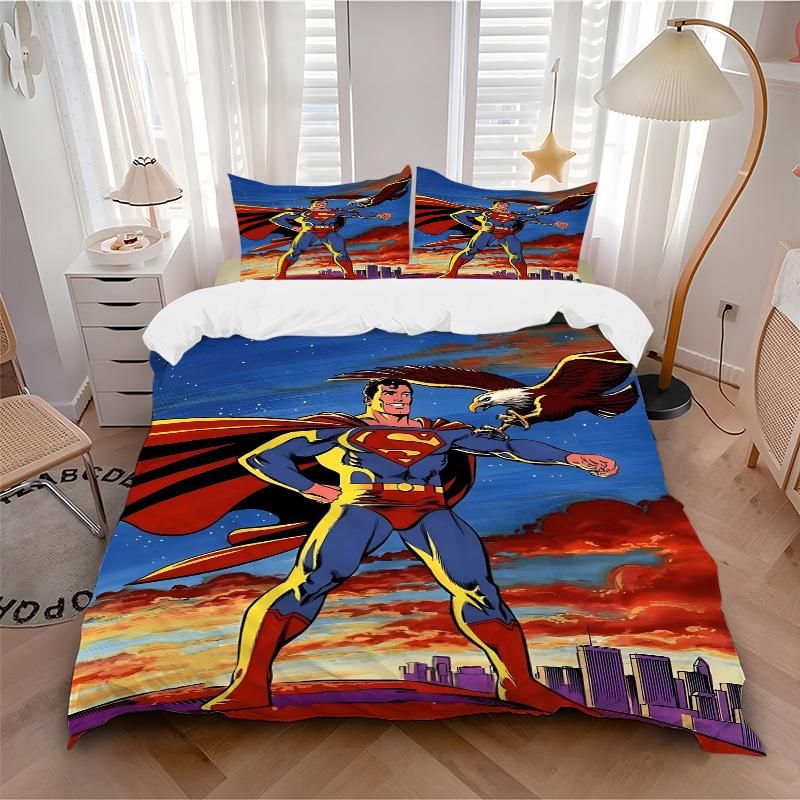 3pcs Superman Duvet Cover Set (1 Duvet Cover + 2 Pillowcases, No Core) - Comfortable, And Breathable Bedroom Decoration Yy251104083