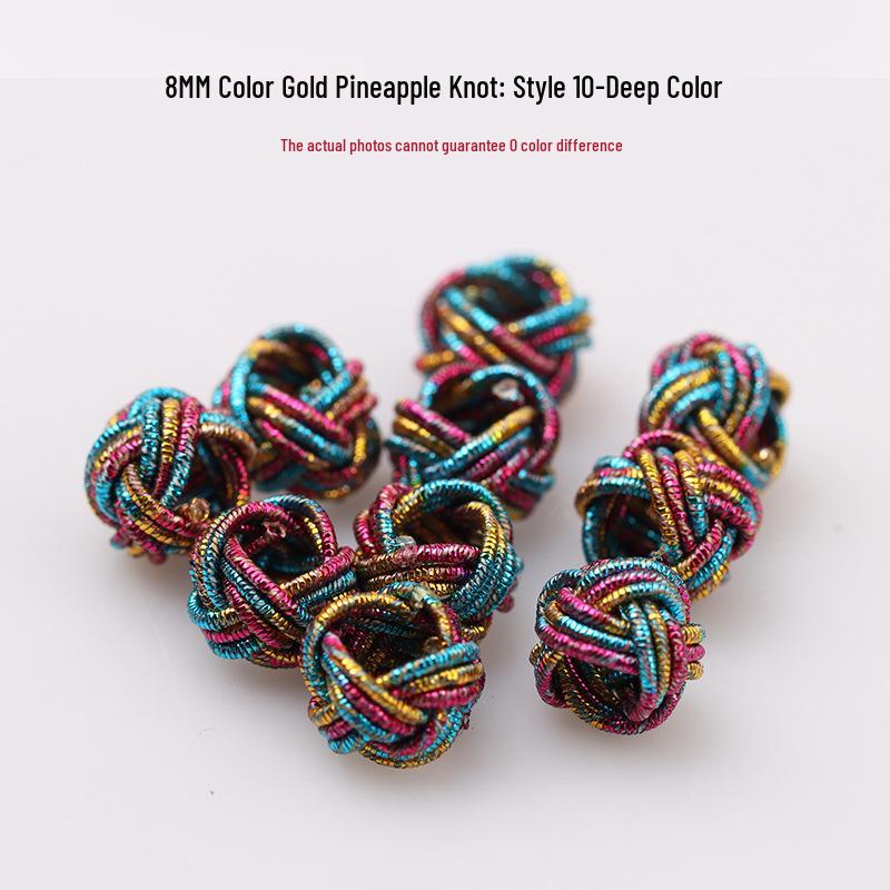 Golden Pineapple Knot Necklace with DIY Spacer Beads and Braided Cord