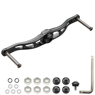 HEIGHTEN Bait Reel Handle 70 Aviation Aluminum Shimano Daiwa Abu or Lucia Compatible Bait Reel 88/90/105/115/120/130mm (No Knob) (Dark Gray, 120mm)