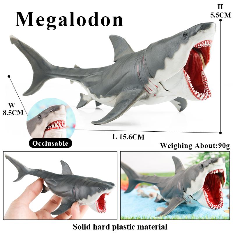 Oenux Ocean Animal Savage Megalodon Beluga Big Shark Orca Sperm Blue Whale Action Figures Sea Life Model Educational Kids Toy