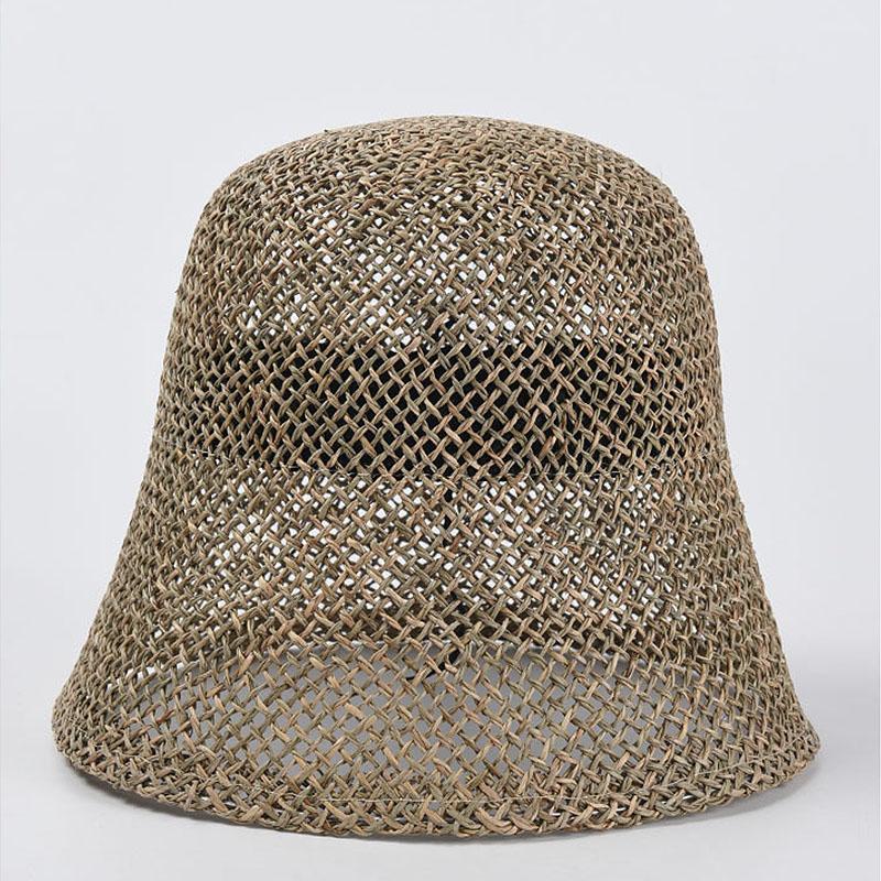 

Summer New Women s Summer Hat Sun Protection Cap Female Panama Hat Bucket Hat Girl Straw Hat Beach Hat Hollow Out Sun Hats 56-58cm