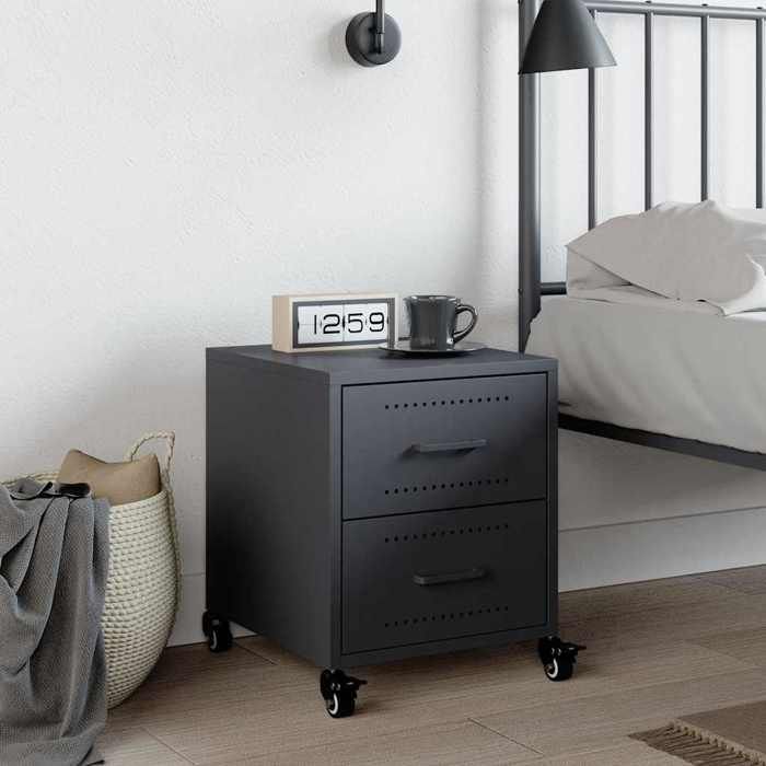 VidaXL Anthracite Bedside Table 36x39x43.5 Cm Steel, Cabinet, Bedroom Furniture, Phone Stand, Cabinet 846630