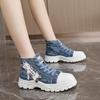 New Women Canvas High Top Sneakers Breathable Platform Casual Shoes Chunky Sole Martin Boots Sports