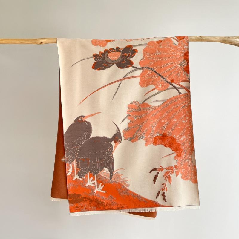 New stork scarf autumn and winter double-sided imitation cashmere scarf winter high-end warm shawl