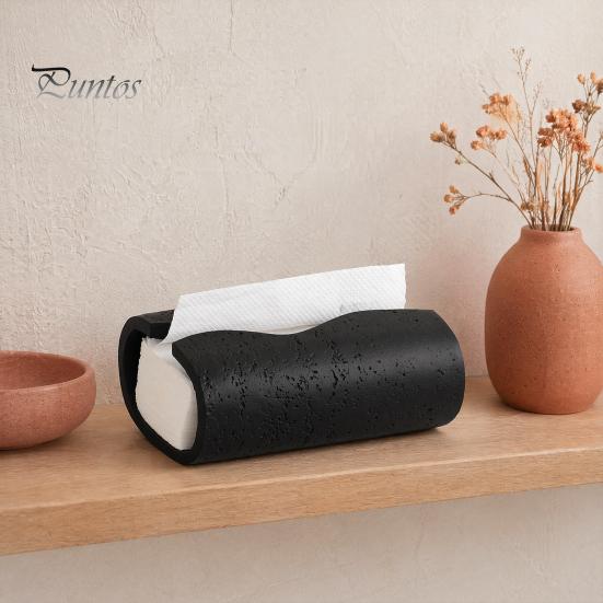Soft Furnishing Ornament Sandstone Style Tissue Box Cover, Decorative Napkin Holder, Minimalist Travertine Cover Paper Towel Dispenser for Bathroom