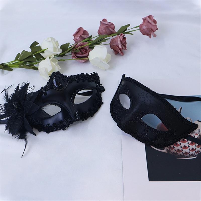 2 Pcs Venetians Mask Half Face Mask Halloween Mask Costume Mask Masquerade Mask Party Mask Mardi Gras Mask for Carnivals