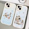 Cartoon Siamesische Katze Paar Handyhülle für iPhone 16 15 14 11 12 13 Pro Max Plus Rückseite Lederhülle